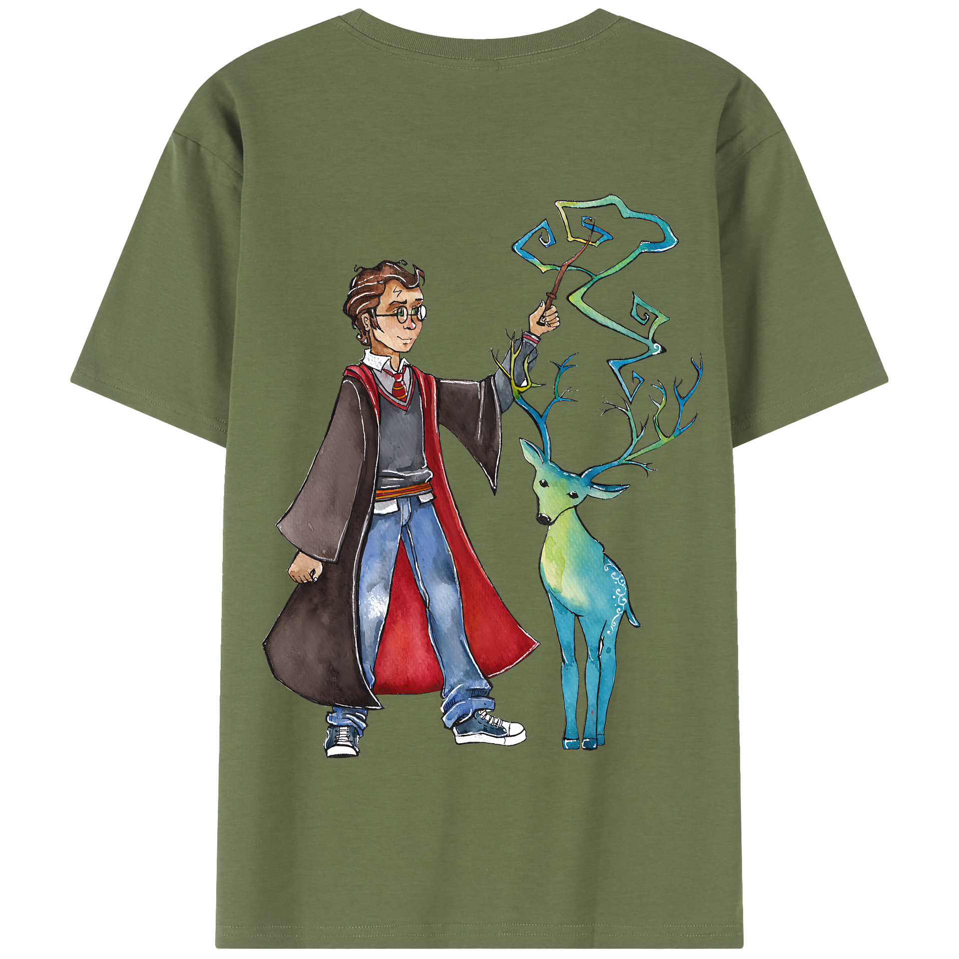 （画像用） Harry Potter ハリー・ポッターシリーズ 綿100％半袖Tシャツ（背面プリント）
